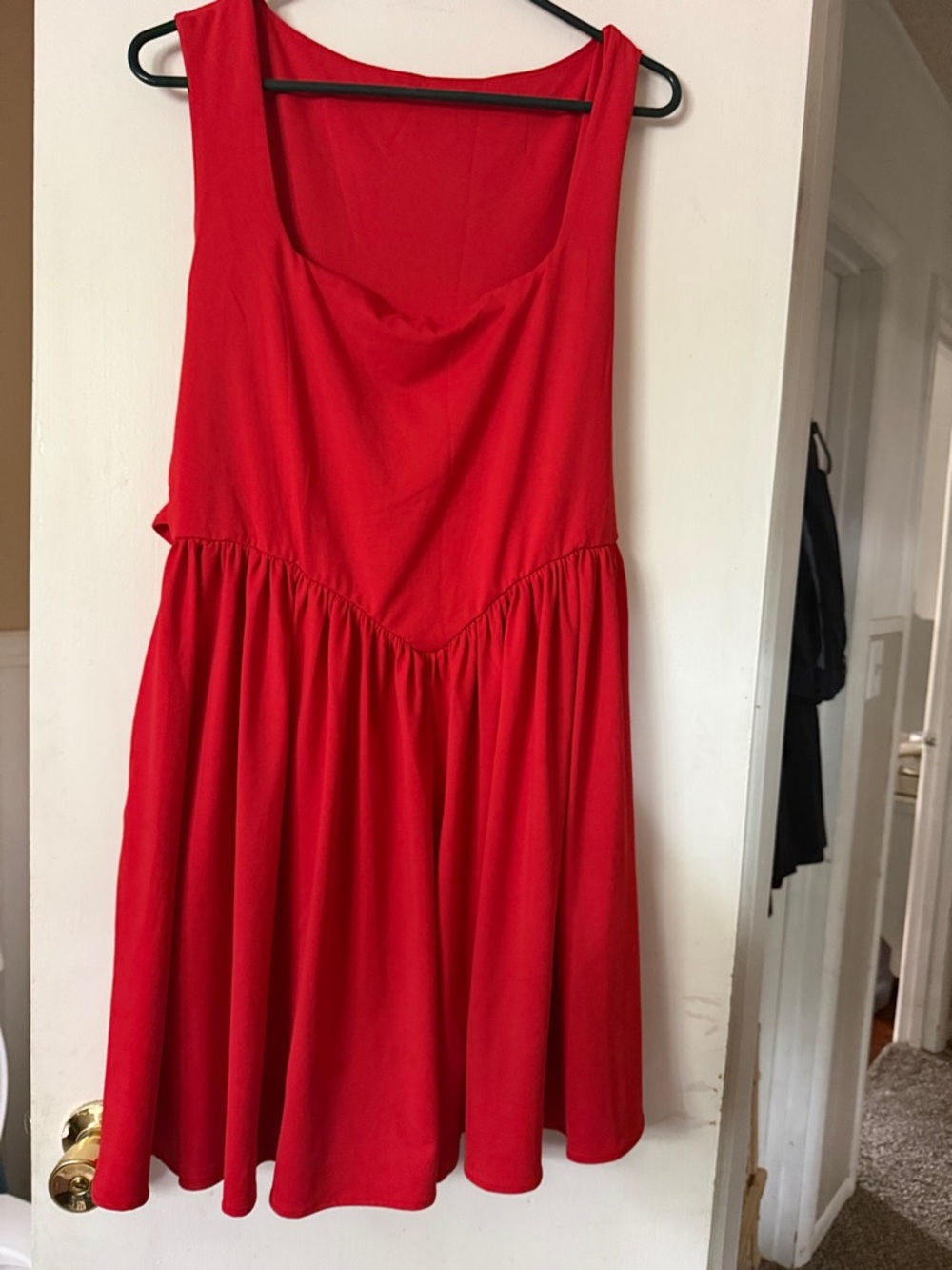 Bright Red Sleeveless Fit-and-Flare Dress